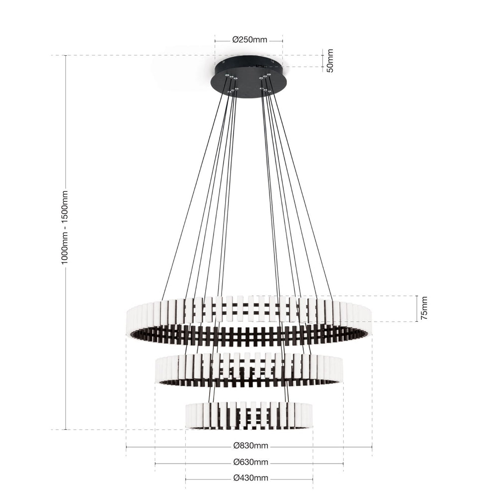 Piano Keys suspension black pendant pendant
