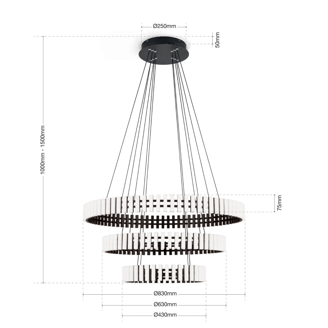 Piano Keys suspension black pendant pendant