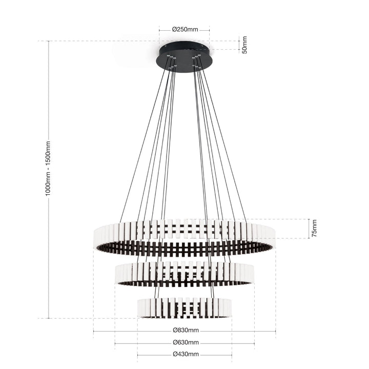 Piano Keys suspension black pendant pendant