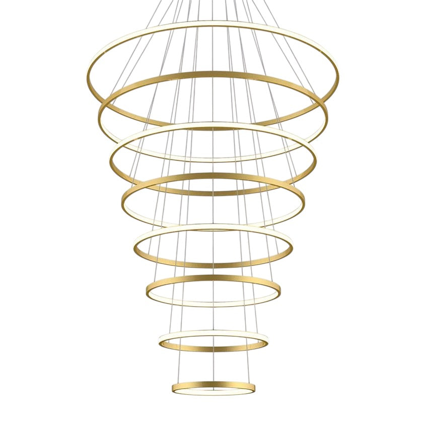 Halo Pendant Light 8 Rings Gold Pendant