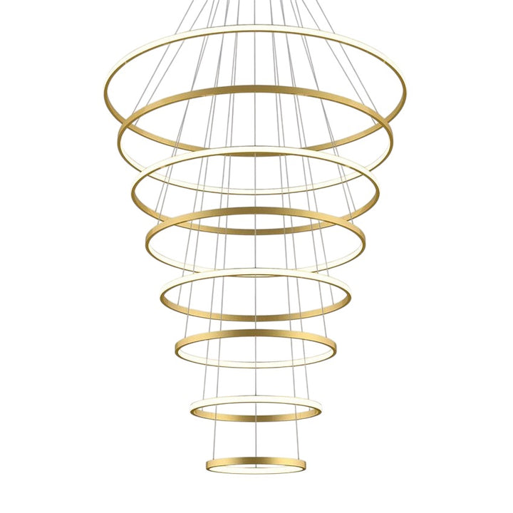 Halo Pendant Light 8 Rings Gold Pendant