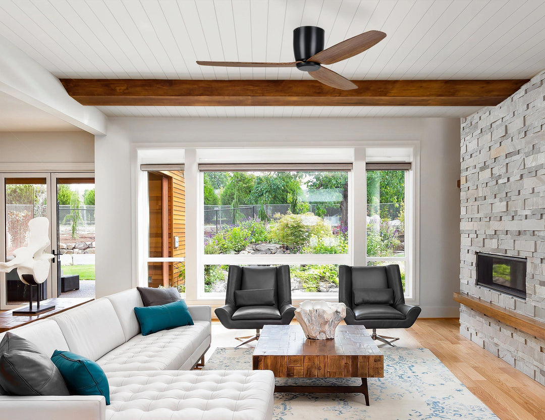 EGLO SEACLIFF 52 DC hugger ceiling fan LIGHT WALNUT Ceiling Fan