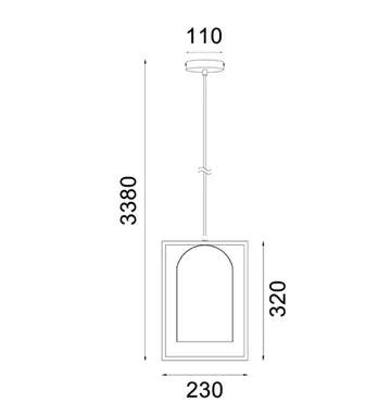 SWING: Oblong Wood Frame Pendant Lights Pendant