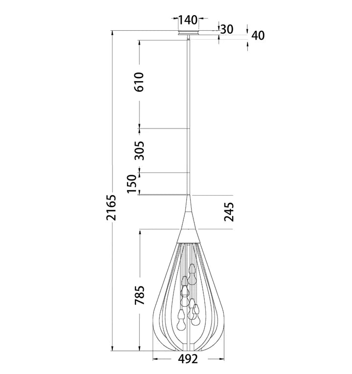 BONITO: Rustic Taupe / Winter Moss Wood Tear Drop Pendant Light Pendant