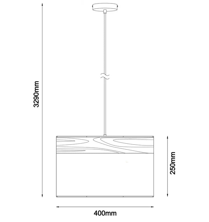 TAMBURA: Scandinavian Round Cloth Shade with Wood Veneer Trim Pendant Lights Pendant