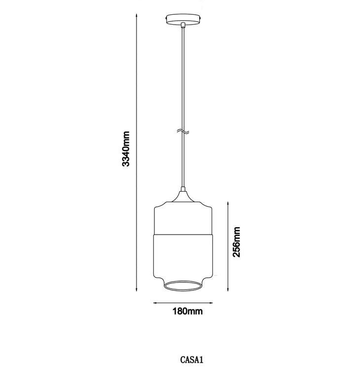 CASA: White With Amber Jar Shape Pendant Light Pendant