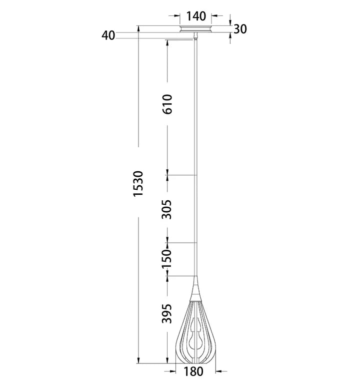 BONITO: Rustic Taupe / Winter Moss Wood Tear Drop Pendant Light Pendant