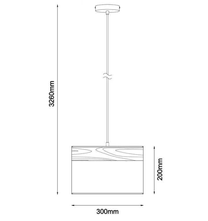 TAMBURA: Scandinavian Round Cloth Shade with Wood Veneer Trim Pendant Lights Pendant