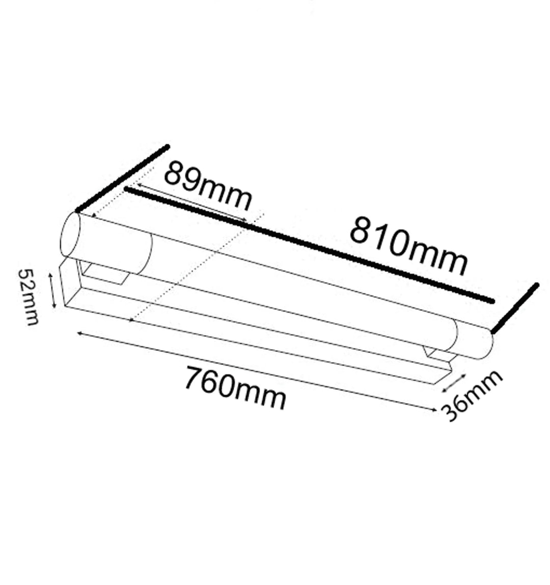 VANITY: LED Interior Chrome Frosted Acrylic Diffuser Wall Lights Long VANITY LIGHT