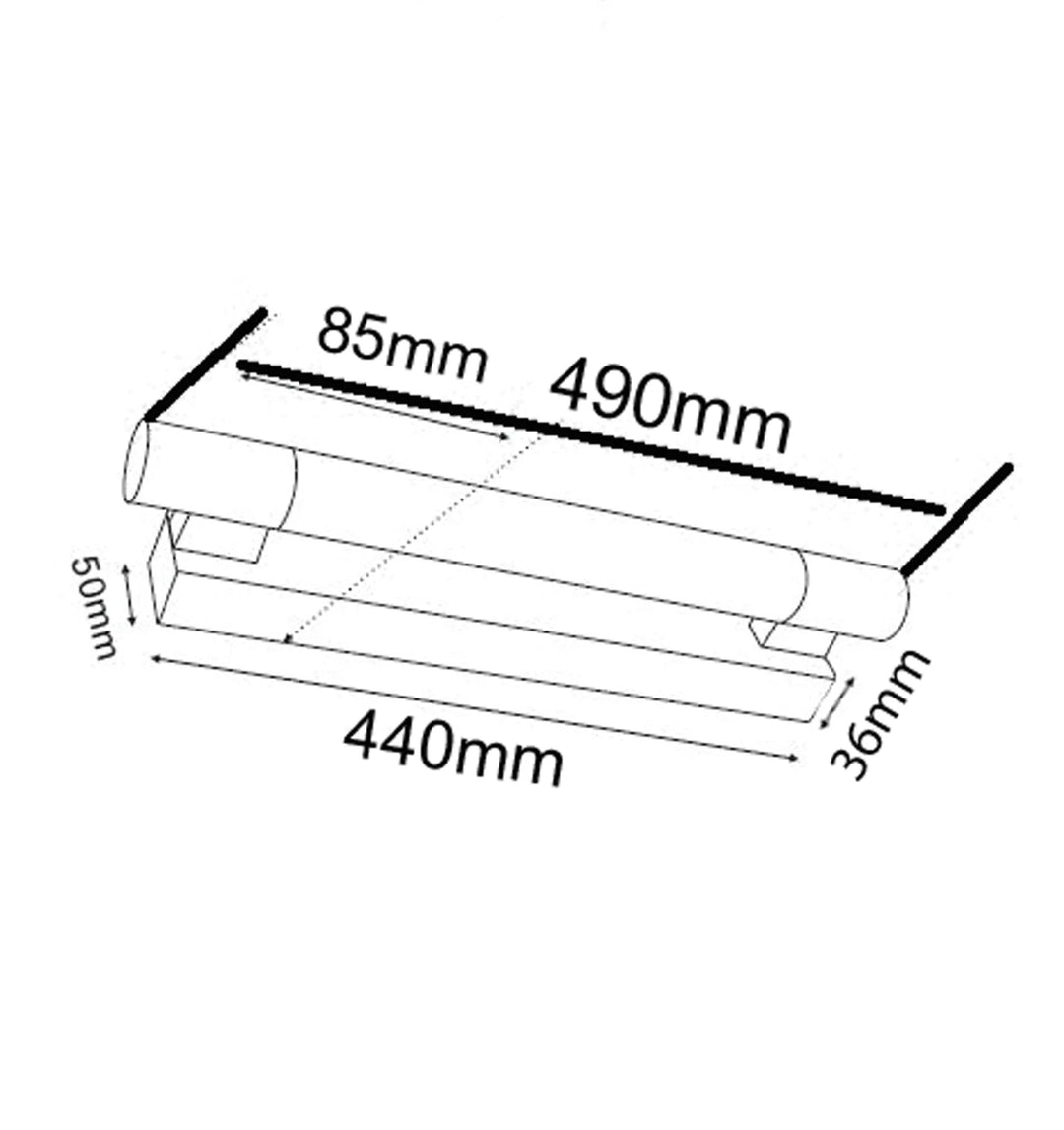 VANITY: LED Interior Chrome Frosted Acrylic Diffuser Wall Lights Short VANITY LIGHT