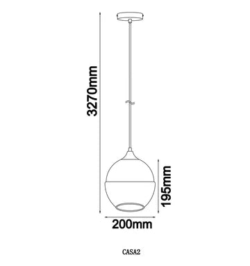 CASA: White With Amber Wine Glass Shape Pendant Light Pendant