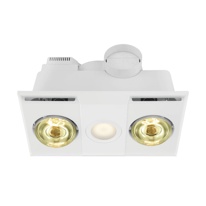 HEATFLOW bathroom fan & light White Exhuast Fan