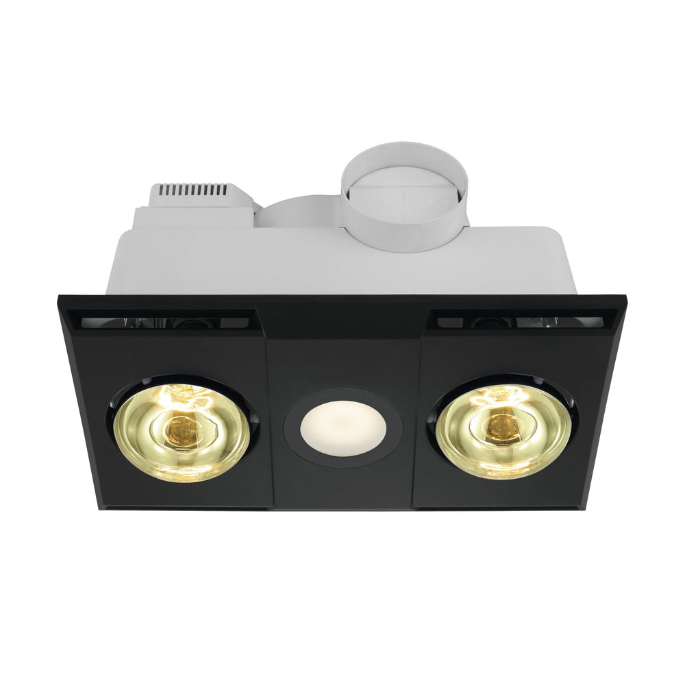 HEATFLOW bathroom fan & light Black Exhuast Fan