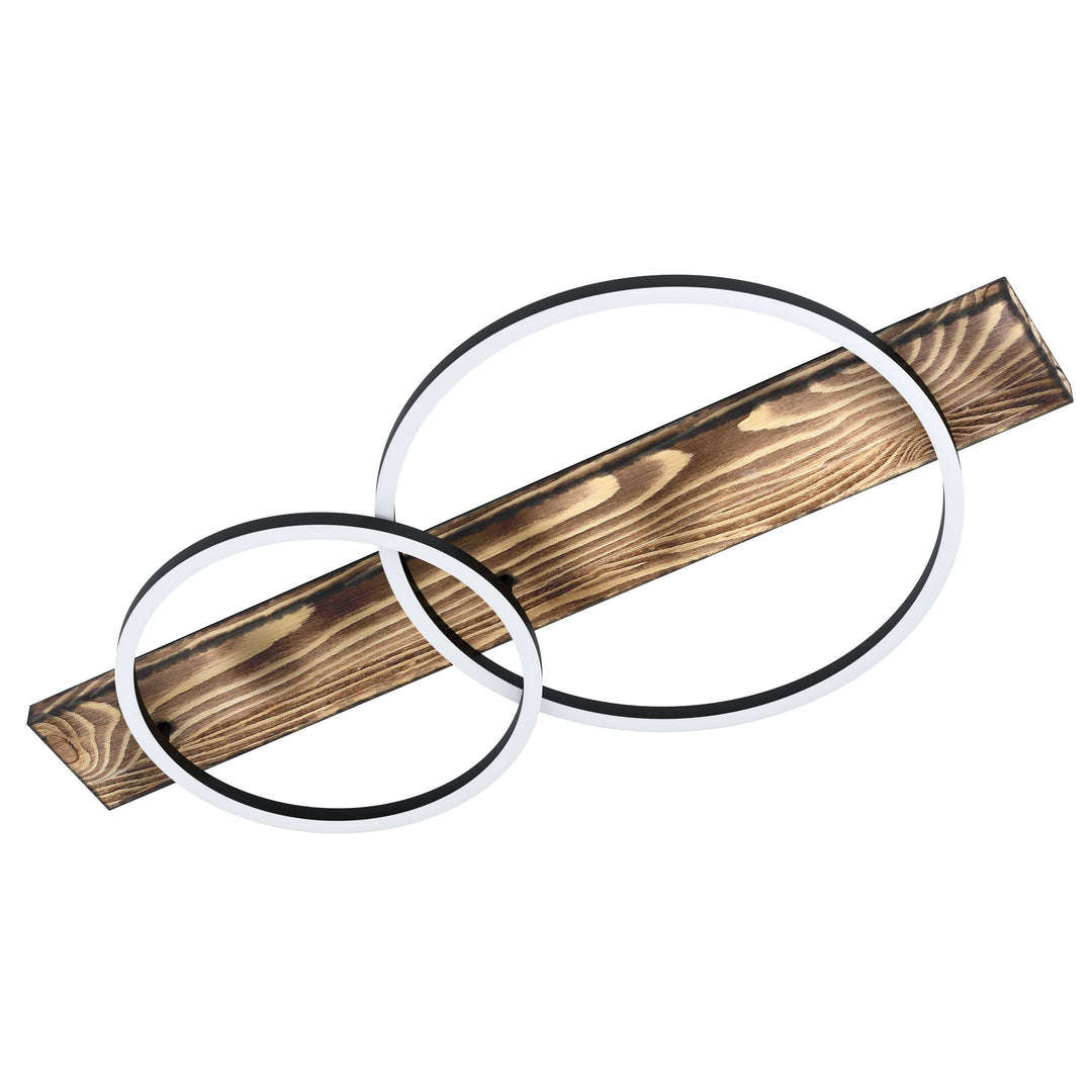 BOYAL ceiling light 2 rings Rustic Wood CTC