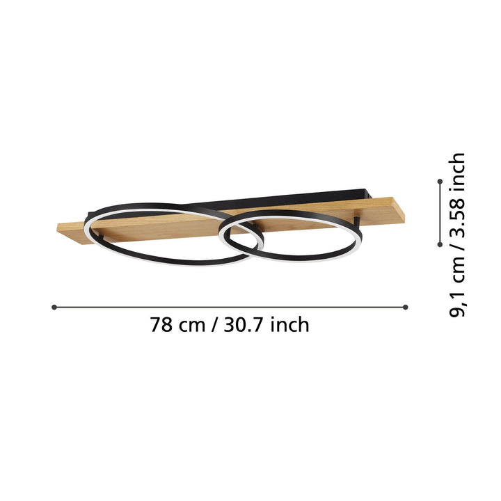 BOYAL ceiling light 2 rings CTC