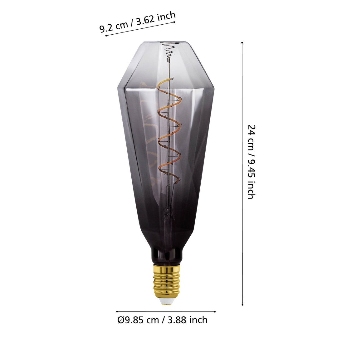 4W E27 LED T90 globe grey GLOBES