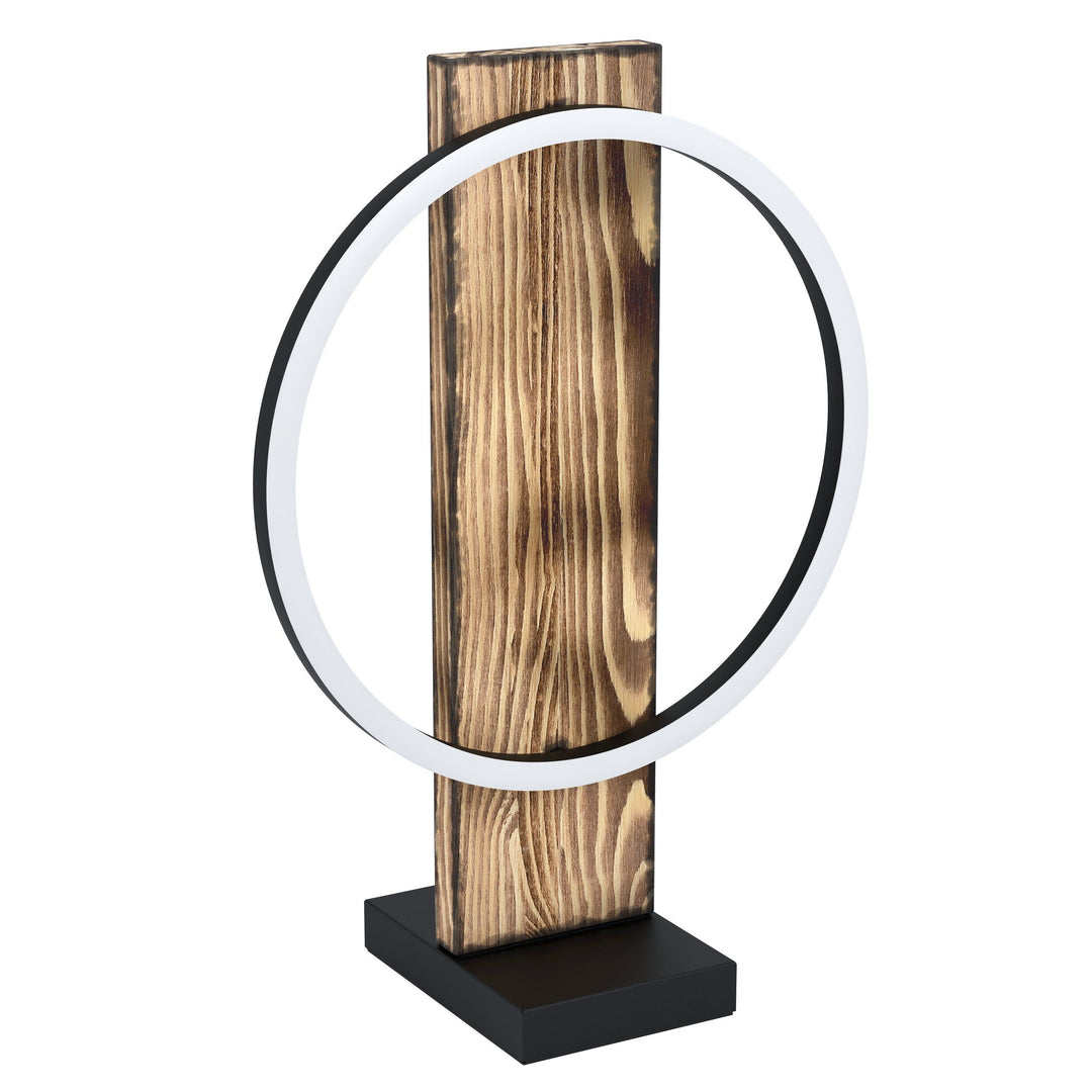 BOYAL table lamp Black with Brown Rustic wood TABLE LAMP