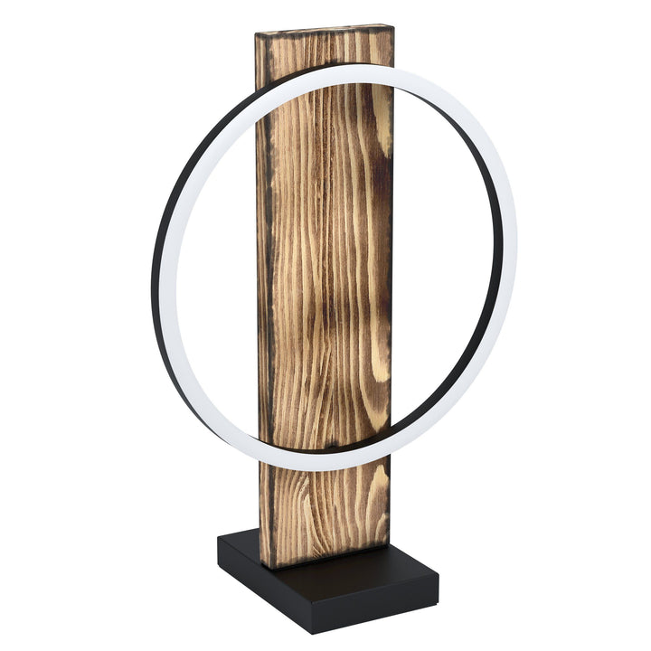 BOYAL table lamp Black with Brown Rustic wood TABLE LAMP
