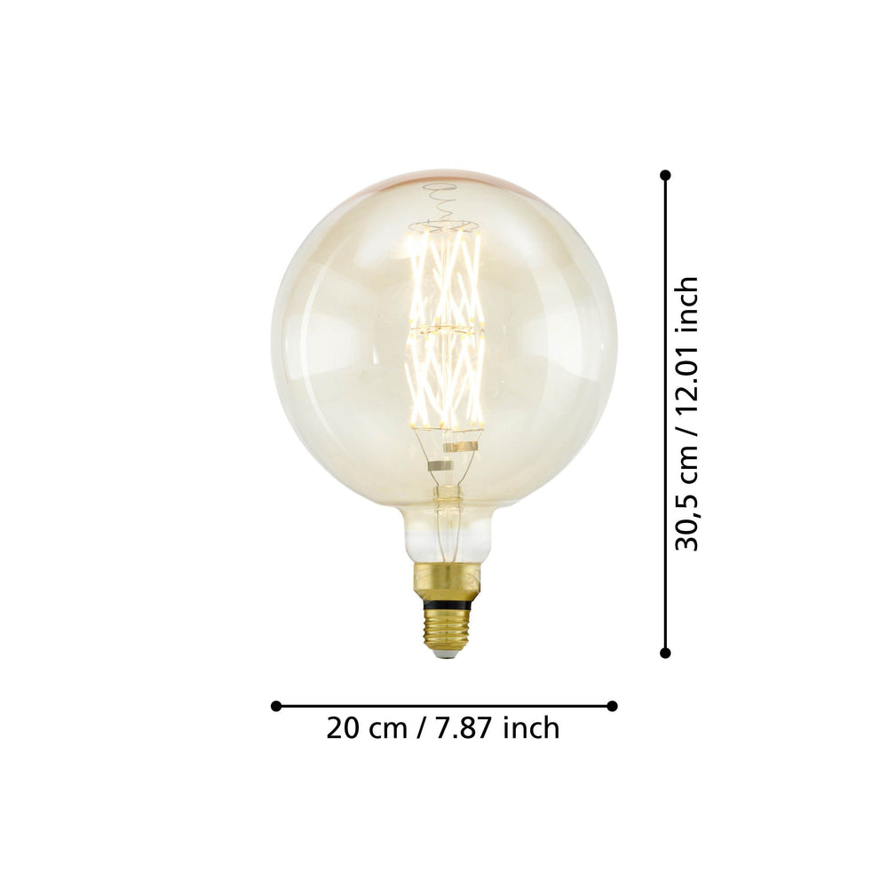 8W E27 LED G200 globe amber GLOBES
