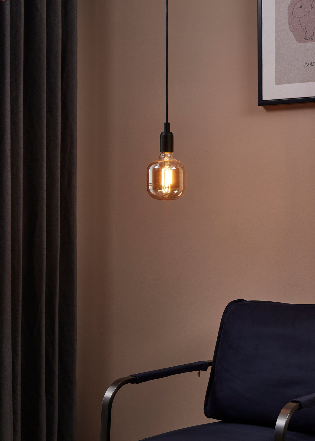 4.5W E27 LED T125 globe amber GLOBES