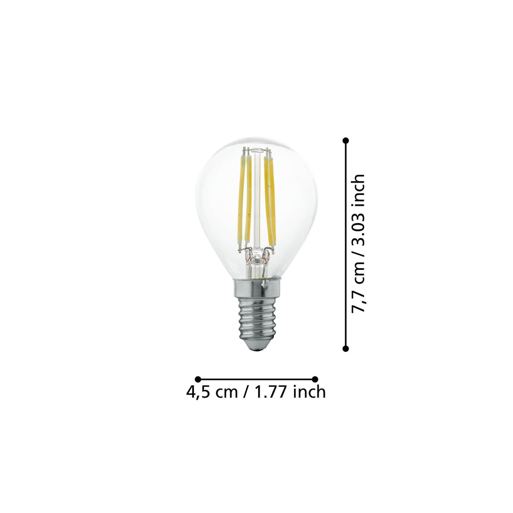 4W E14 LED warm white globe clear GLOBES