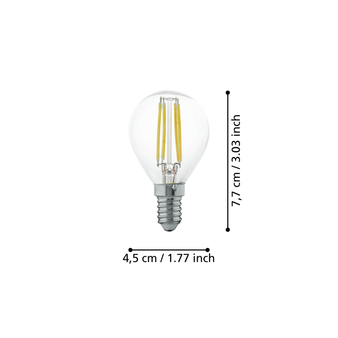 4W E14 LED warm white globe clear GLOBES