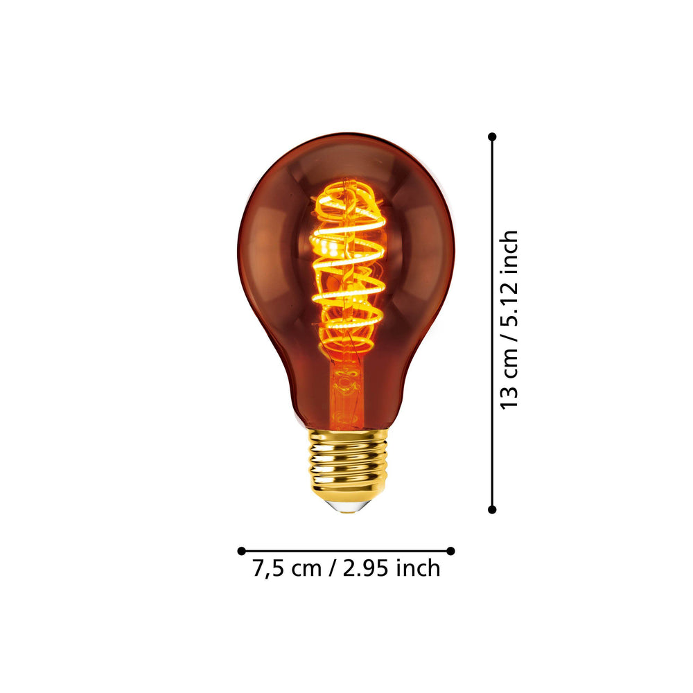 4W E27 LED A75 globe copper transparent GLOBES