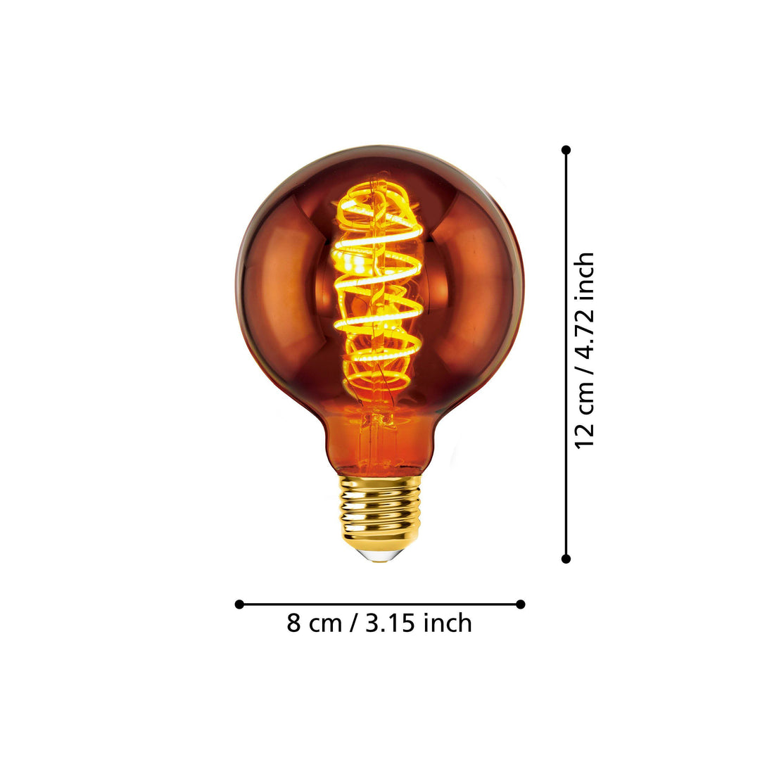 4W E27 LED G80 globe copper transparent GLOBES