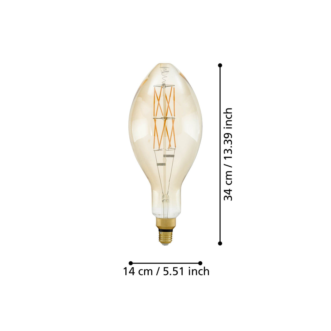 8W E27 LED E140 globe amber GLOBES