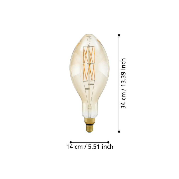 8W E27 LED E140 globe amber GLOBES