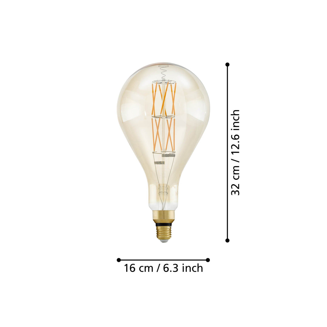 8W E27 LED PS160 globe amber GLOBES