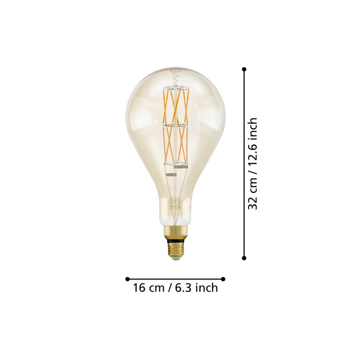 8W E27 LED PS160 globe amber GLOBES