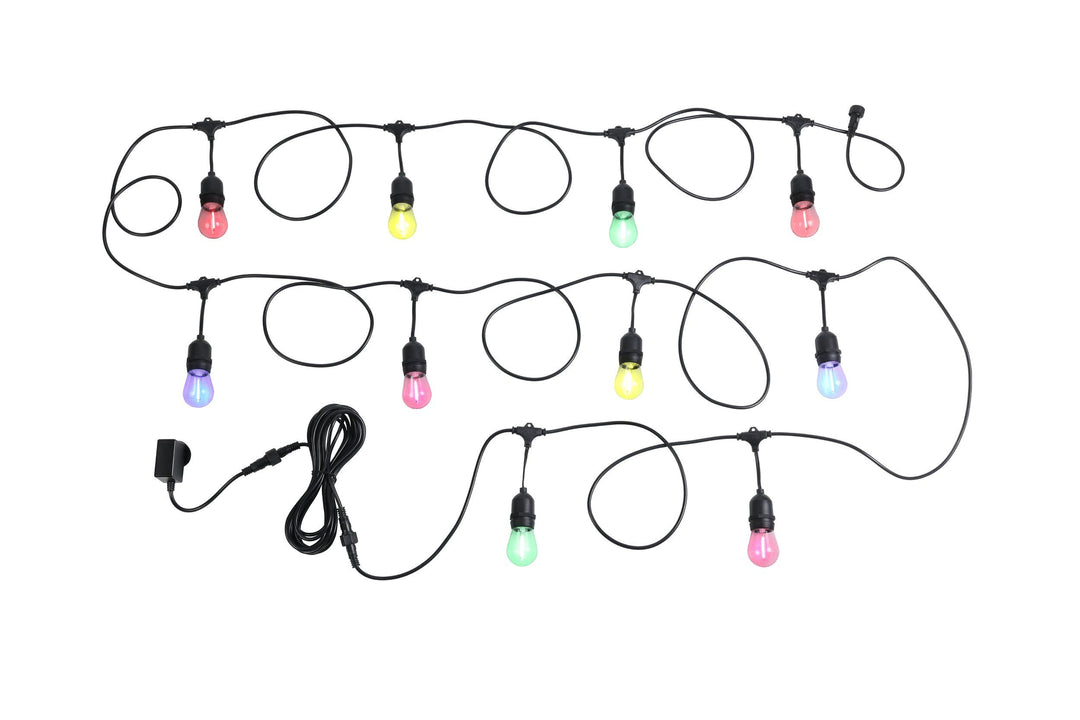 FESTOON 10 light LED kit multi colour-Hanging Black Festoon
