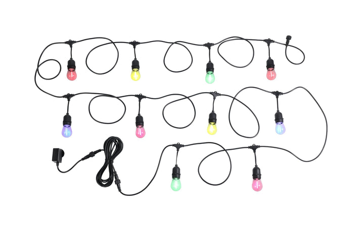 FESTOON 10 light LED kit multi colour-Hanging Black Festoon