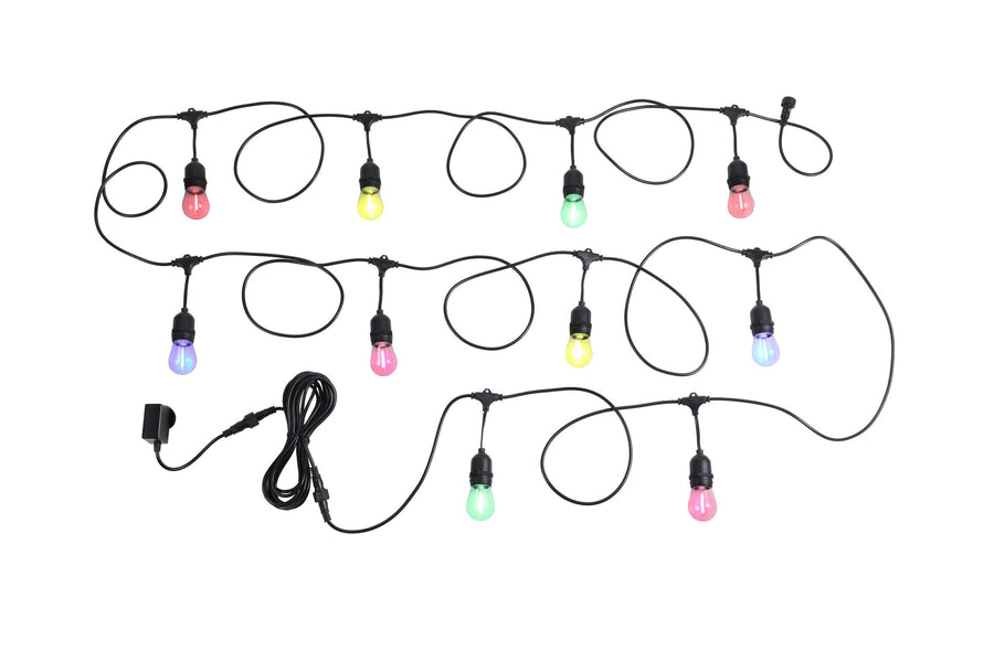 FESTOON 10 light LED kit multi colour-Hanging Black Festoon