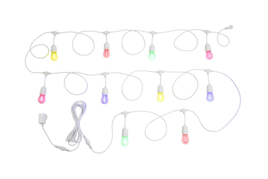 FESTOON 10 light LED kit multi colour-Hanging White Festoon