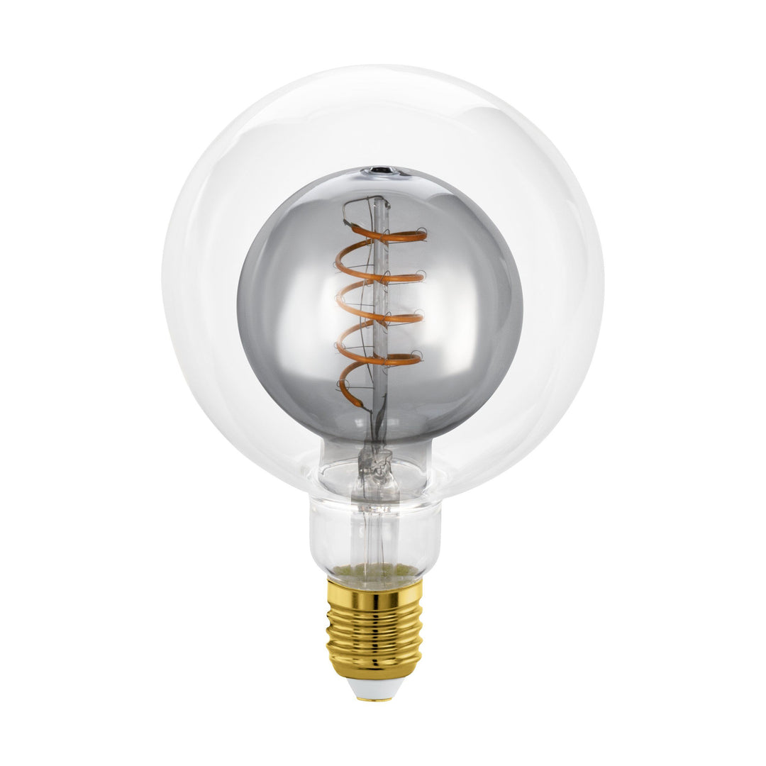 4W E27 LED G125 globe black transparent GLOBES