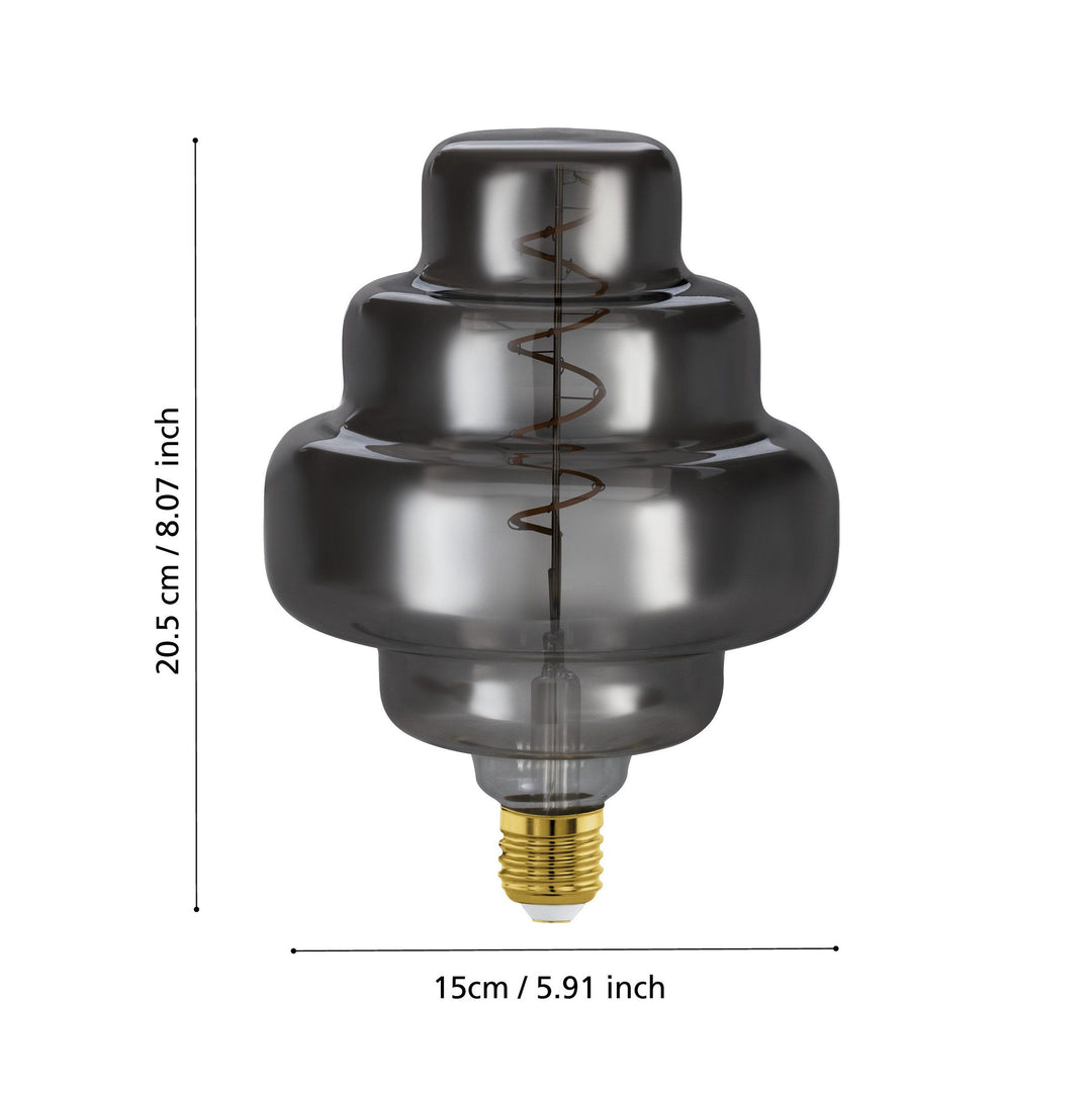 4W E27 LED OR150 globe black vapourised/Amber GLOBES