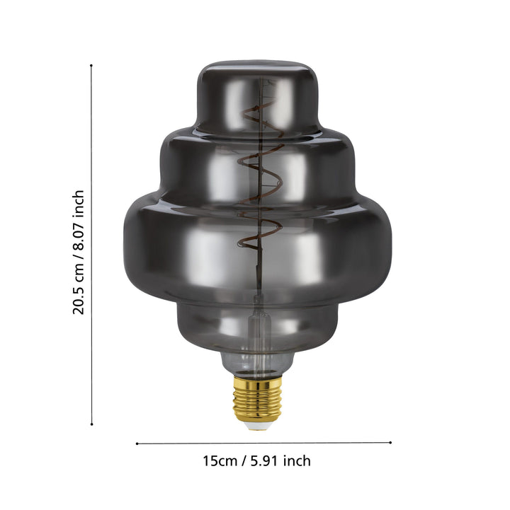 4W E27 LED OR150 globe black vapourised/Amber GLOBES