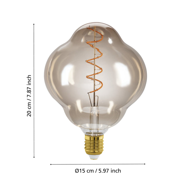 4W E27 LED CL150 globe amber/black vapourised small GLOBES