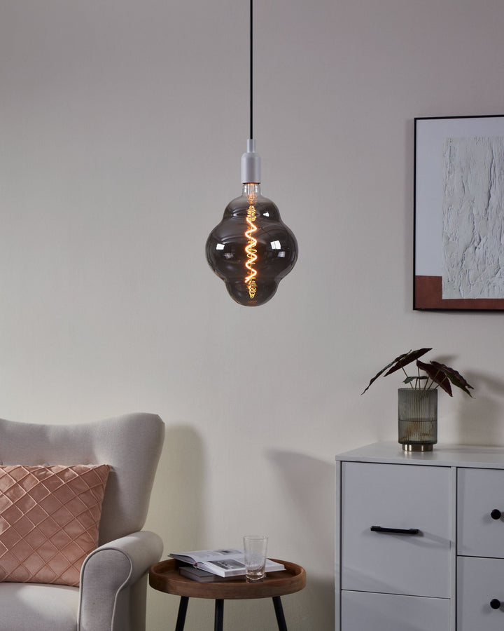 4W E27 LED CL200 globe amber/Black Vapourised Large GLOBES