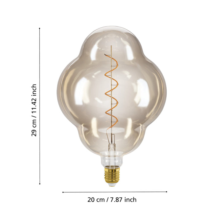 4W E27 LED CL200 globe amber/Black Vapourised Large GLOBES