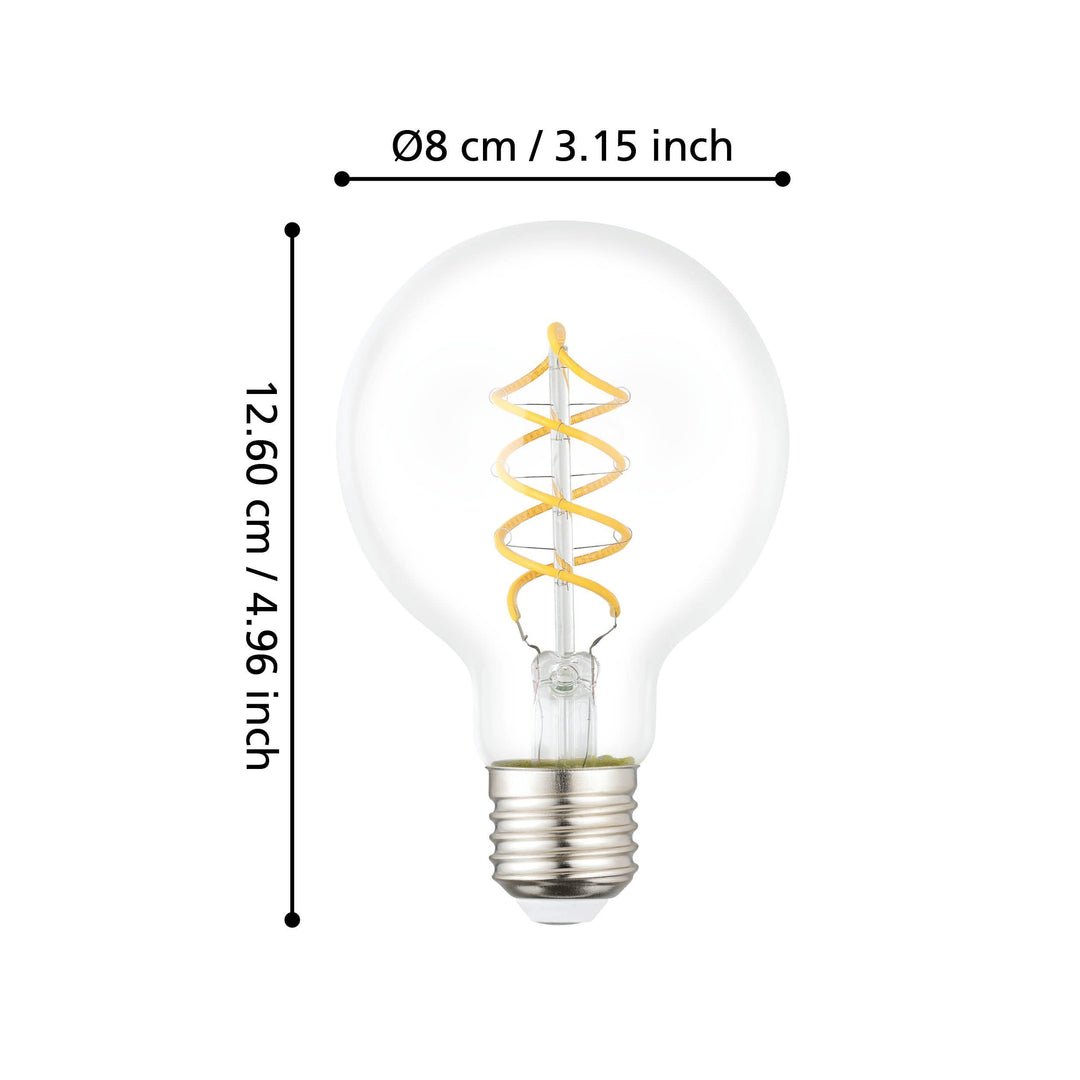 Bulb lightbulb E27 G80 clear GLOBES