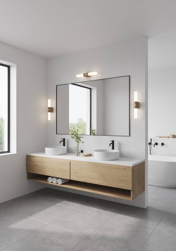 Helva Double Basic Wall Light Black VANITY LIGHT
