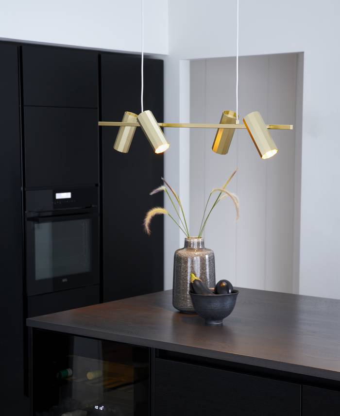 Alanis 4 Pendant Brass/Black Pendant
