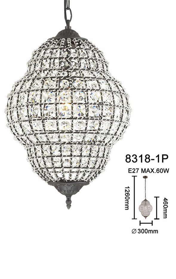 Evertop Crystal Ovoid Pendant Pendant