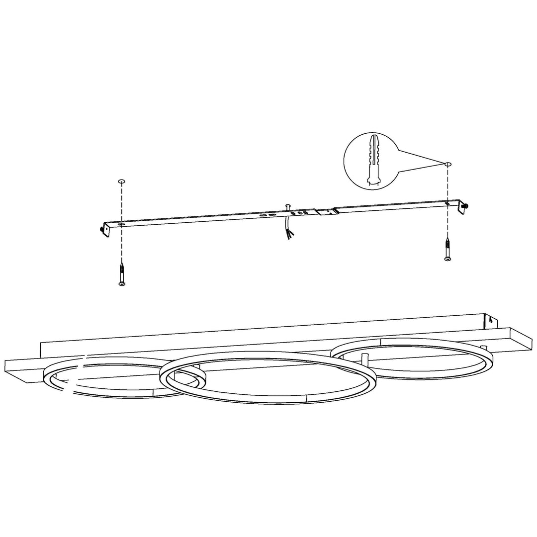 BOYAL ceiling light 3 rings CTC
