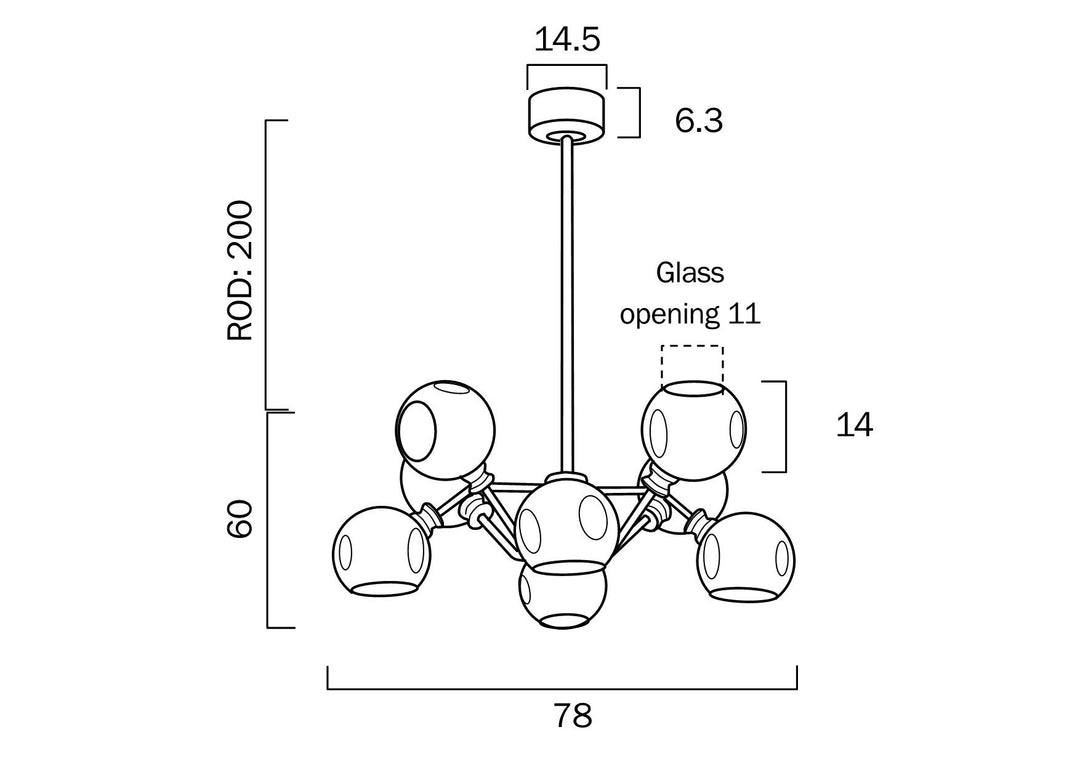 TELBIX ANNABEL 8 LIGHTS Pendant