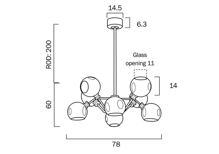 TELBIX ANNABEL 8 LIGHTS Pendant
