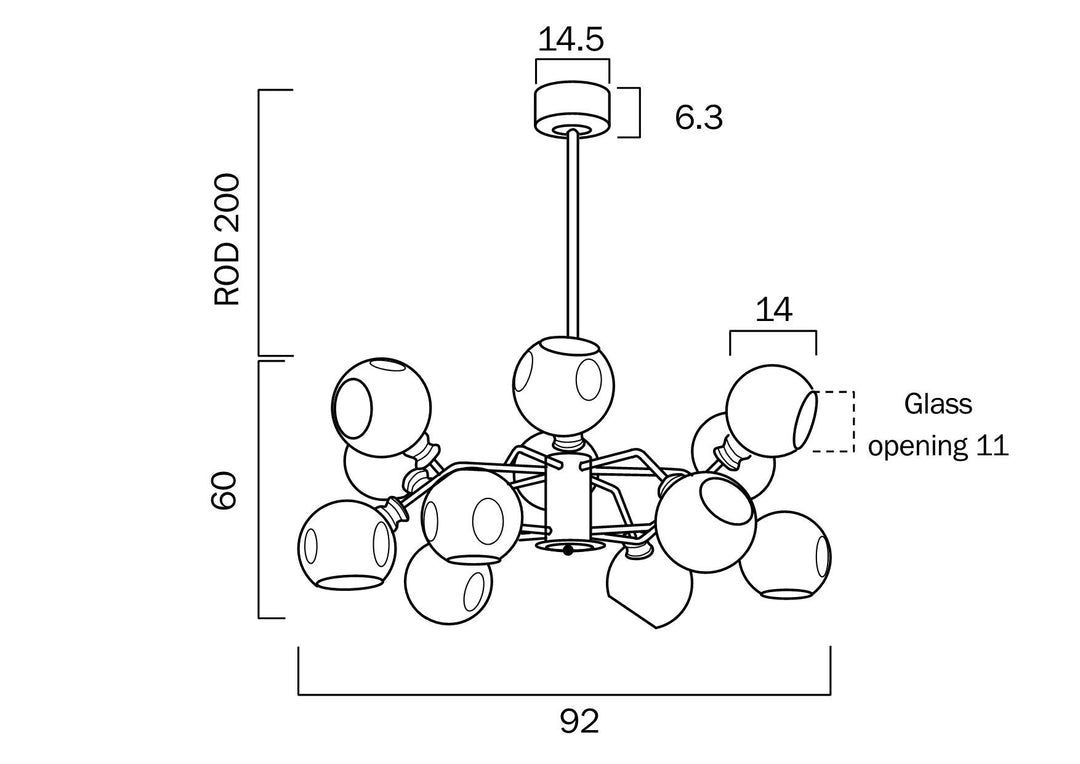 TELBIX ANNABEL 12 LIGHTS Pendant